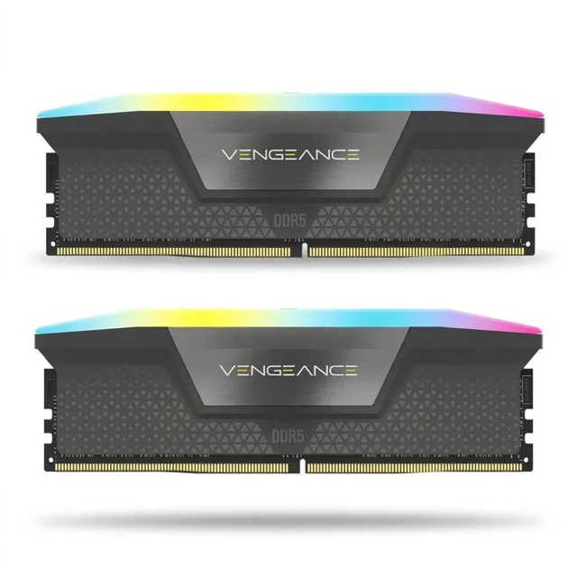 رم دسکتاپ کورسیر مدل VENGEANCE RGB DDR5 دو کاناله ظرفیت 32 گیگابایت فرکانس 5200 مگاهرتز تایمینگ CL40